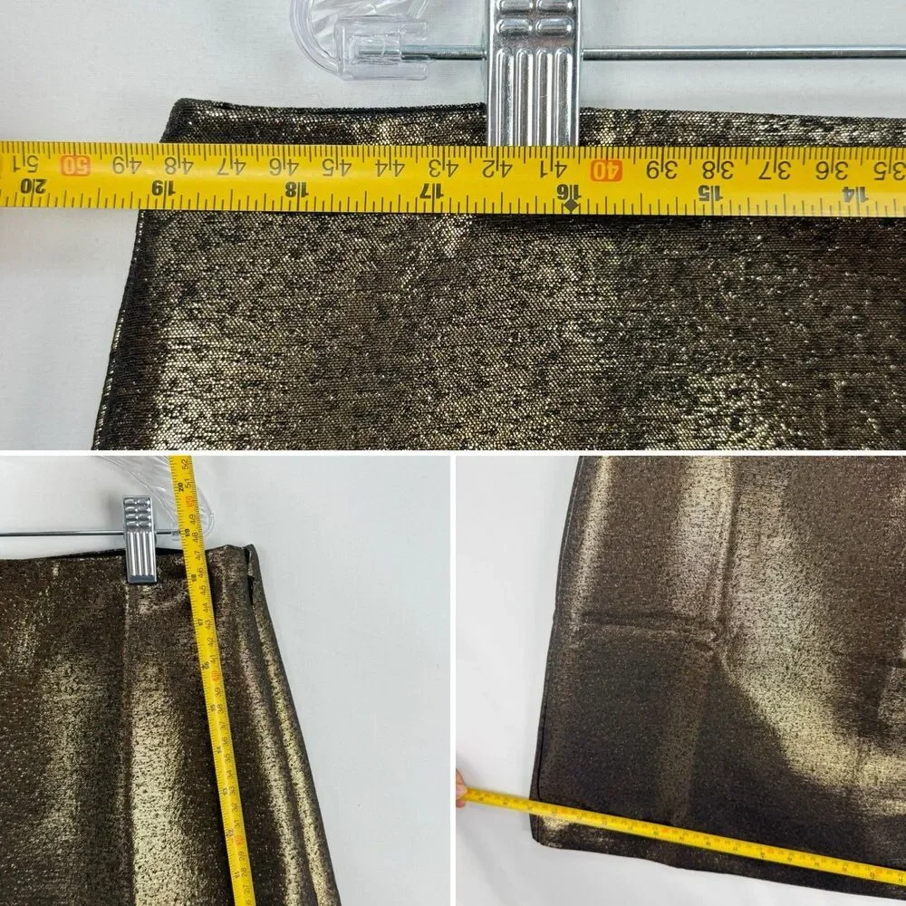 NWOT WOMENS ANN TAYLOR LOFT SIZE 16 BRONZE METALLIC SKIRT LINED